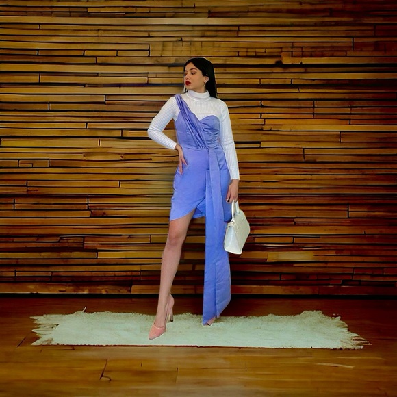 Erica bow -drop satin midi dress - Picture 5 of 5